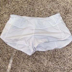 White Lululemon Speed up 2.5 Shorts